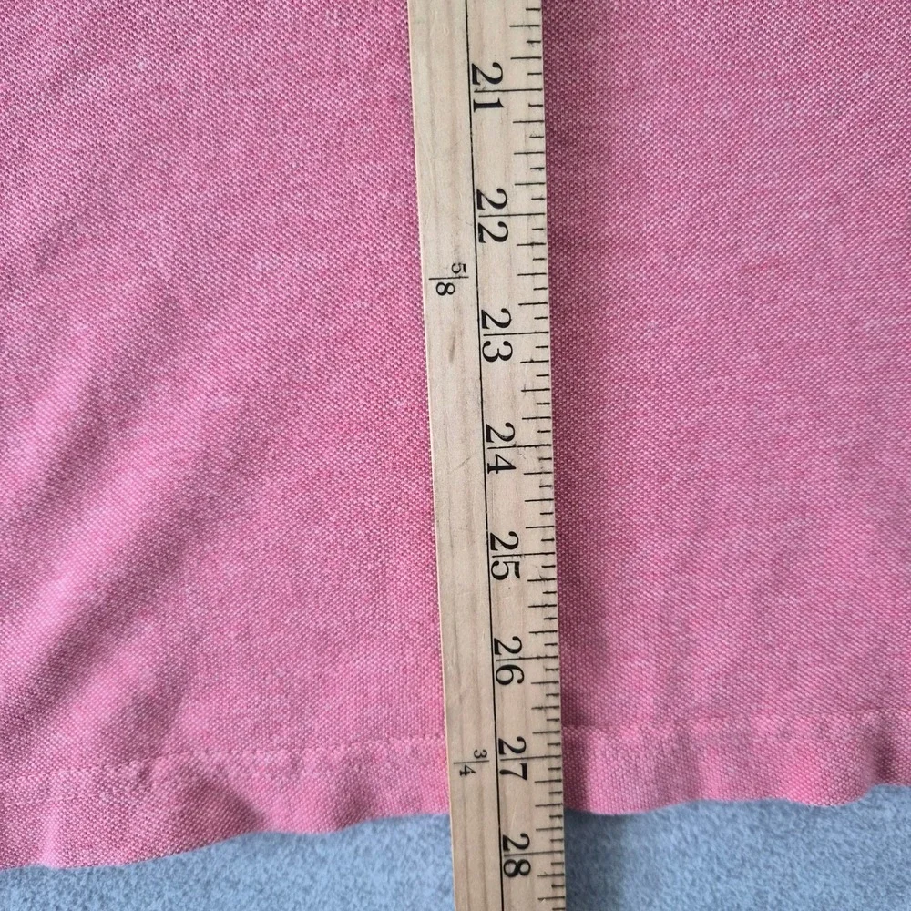Banana Republic Mens XL Salmon Pink Pique Polo Shirt Elephant Logo Short Sleeve